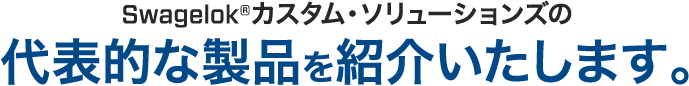 Swagelok®カスタム・ソリューションズの代表的な製品を紹介いたします。